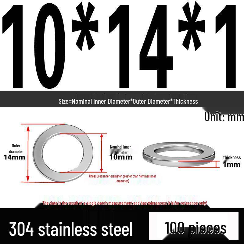 Thickened 304 Stainless Steel Flat Washer Spacer (M2-M36)
