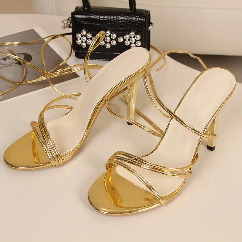 Fashion Fashion Ankle Strap Cross Strap Casual Simple Women's Shoes 2025 Summer Sexy Open Toe Women's High Heel Sandals Women Shoes