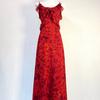 Vintage Floral Print Sleeveless Maxi Dress With Knit Fabric For Summer Vacation