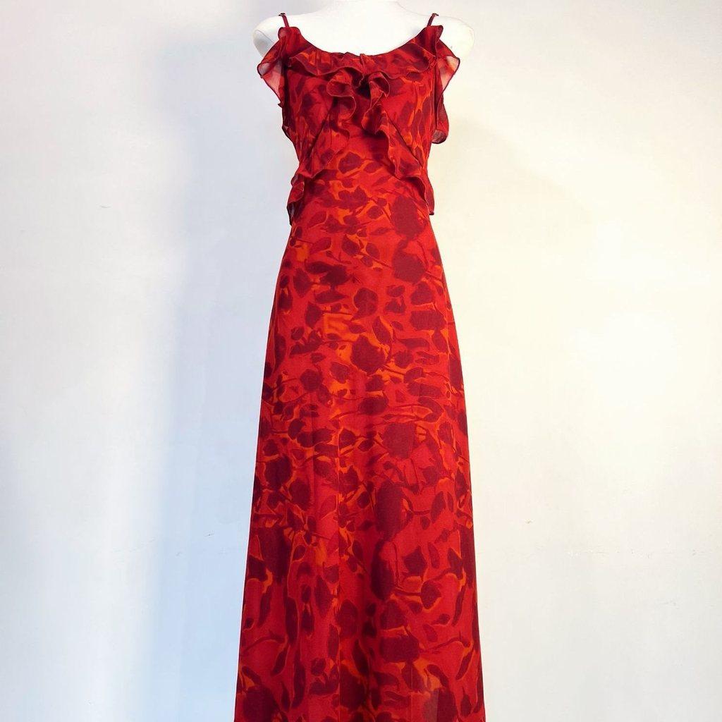 Vintage Floral Print Sleeveless Maxi Dress With Knit Fabric For Summer Vacation