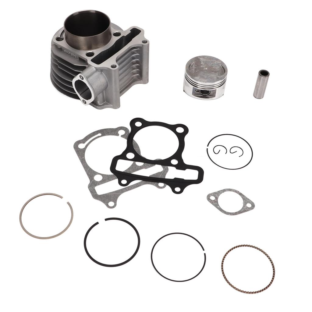 Motor Topplockssats med Kolv Packning Fjäder Cylinder Ombyggnadsmonteringssats Aluminiumlegering för GY6 150cc Skoter