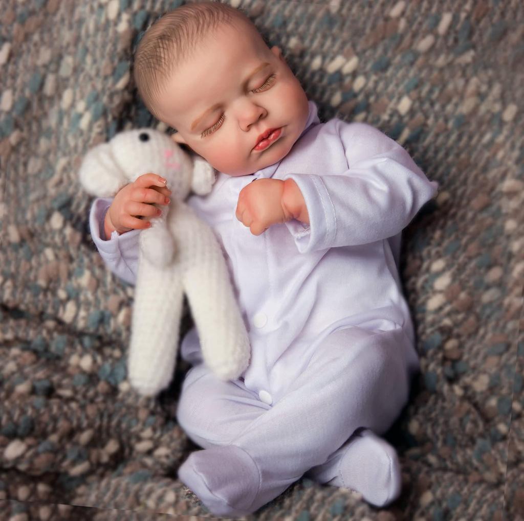 20-inch Handcrafted Reborn Baby Doll, Washable with Changeable Clothes, Soft Silicone