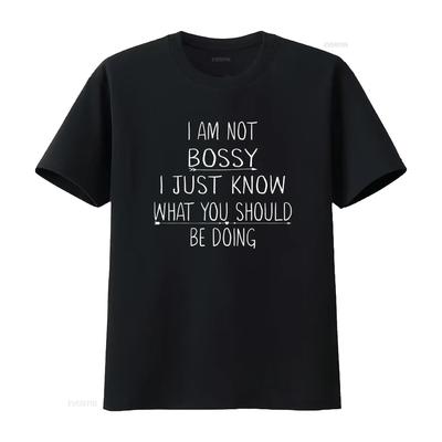 I Am Not Bossy Just Know What You Should Be Doing Funny T Shirt for Women Black 4X Large Vintage Washed Breathable Versatile