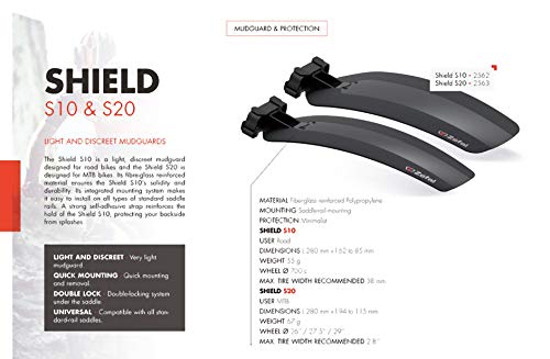 Zefal SHIELD S10 Saddle Fender Mudguard, 85mm, Black, Y-4803