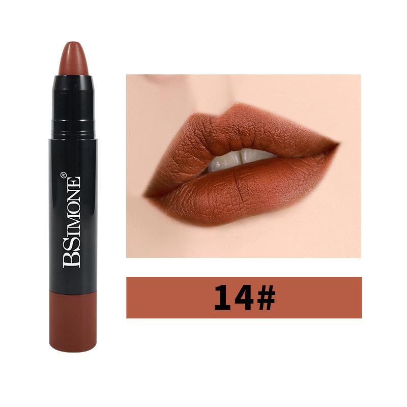 Matte Lippenstift Antihaft-Cup Wasserdicht Langlebig Hook Line Glatter Samt Lippenstift Bleistift