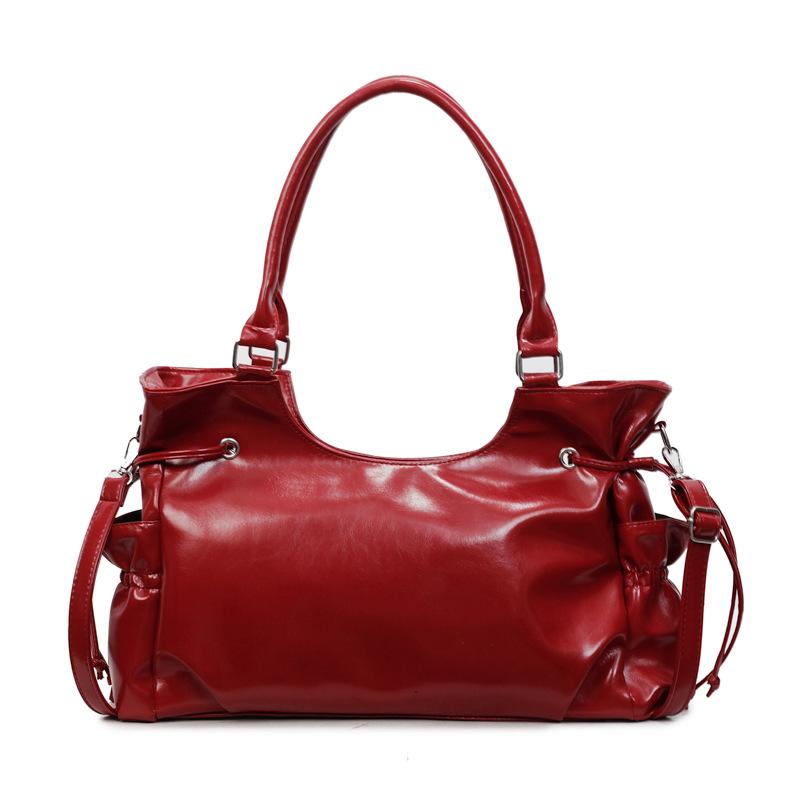 French Glossy Hand-held Tote Bag, Large-capacity Trendy Single-shoulder Armpit Bag