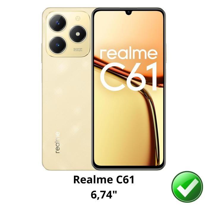 Verre Trempé - Phonillico® - Realme C61 - Pack de 2 - Résistant aux rayures - Protection écran