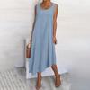Women's Summer Sleeveless Beach Vest Skirt Asymmetric Beach Dress
