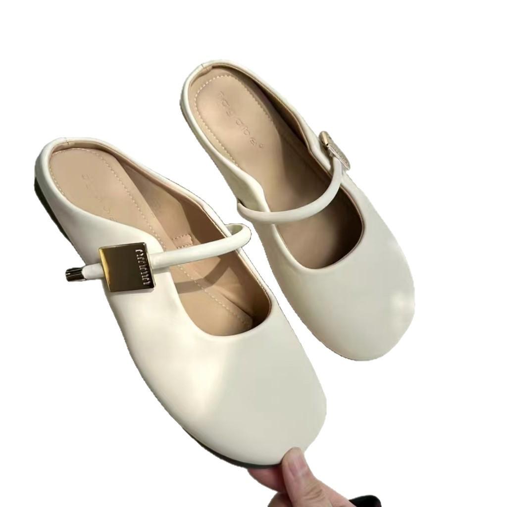 Baotou half slippers women can wear with skirts in summer French Mary Jane shoes soft soles are not tired feet single shoes women