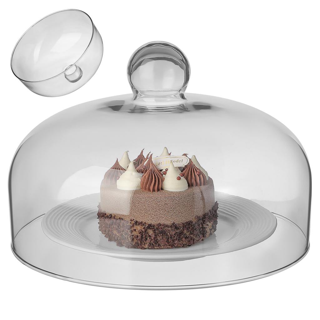 Practical Food Dust Cover Insect-proof Dish Cover Transparent Food Tent Food-grade Transparent Dustproof Cake Glass Lid Dome