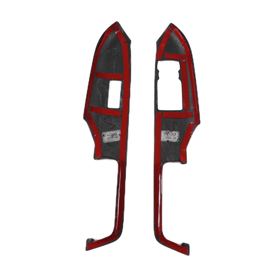 2pcs Inner Door Armrest Panel Trim Cover Carbon Fiber Replacement for Ford Mustang RHD 2015‑2021