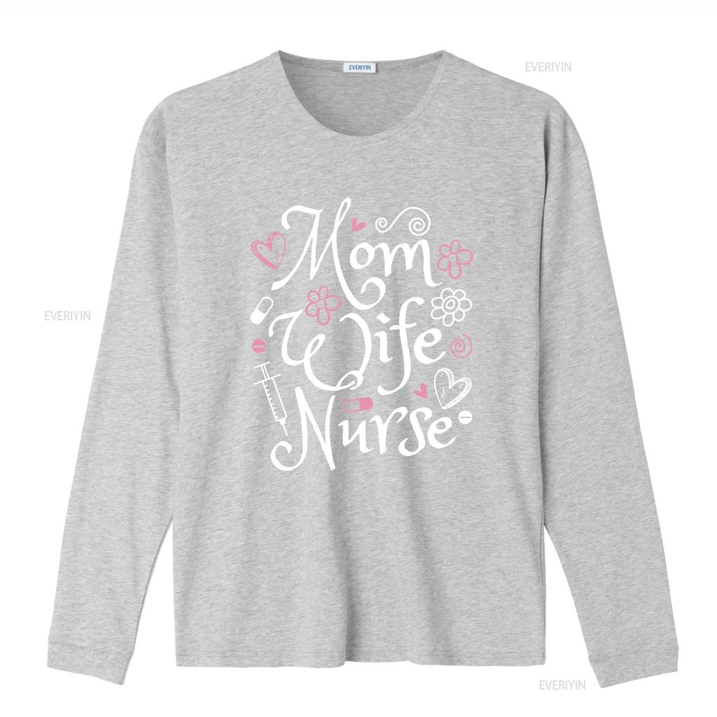 Mom Wife Nurse T Shirt Cute Registered Appreciation Graduation Idea vintage Washed Unisex Top For Everyday Wear Slightly
