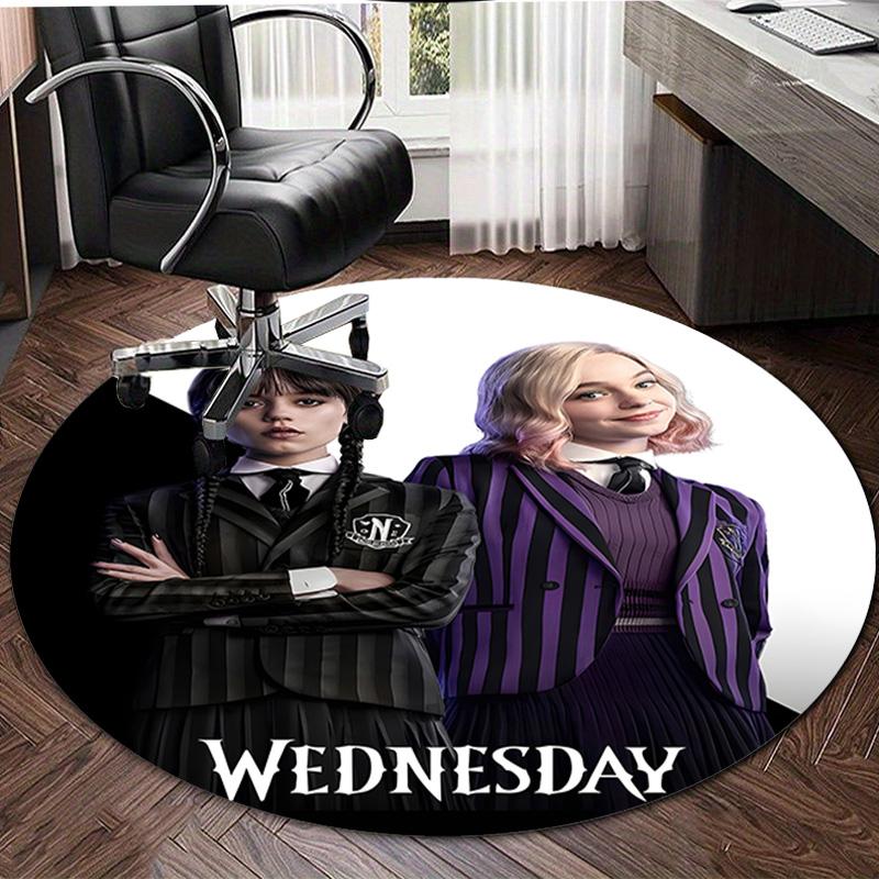 1pc Addams Family Wednesday5 Print Round Carpet Chair Round Carpet Suitable for Bedroom Living Room Home Decorative Carpet