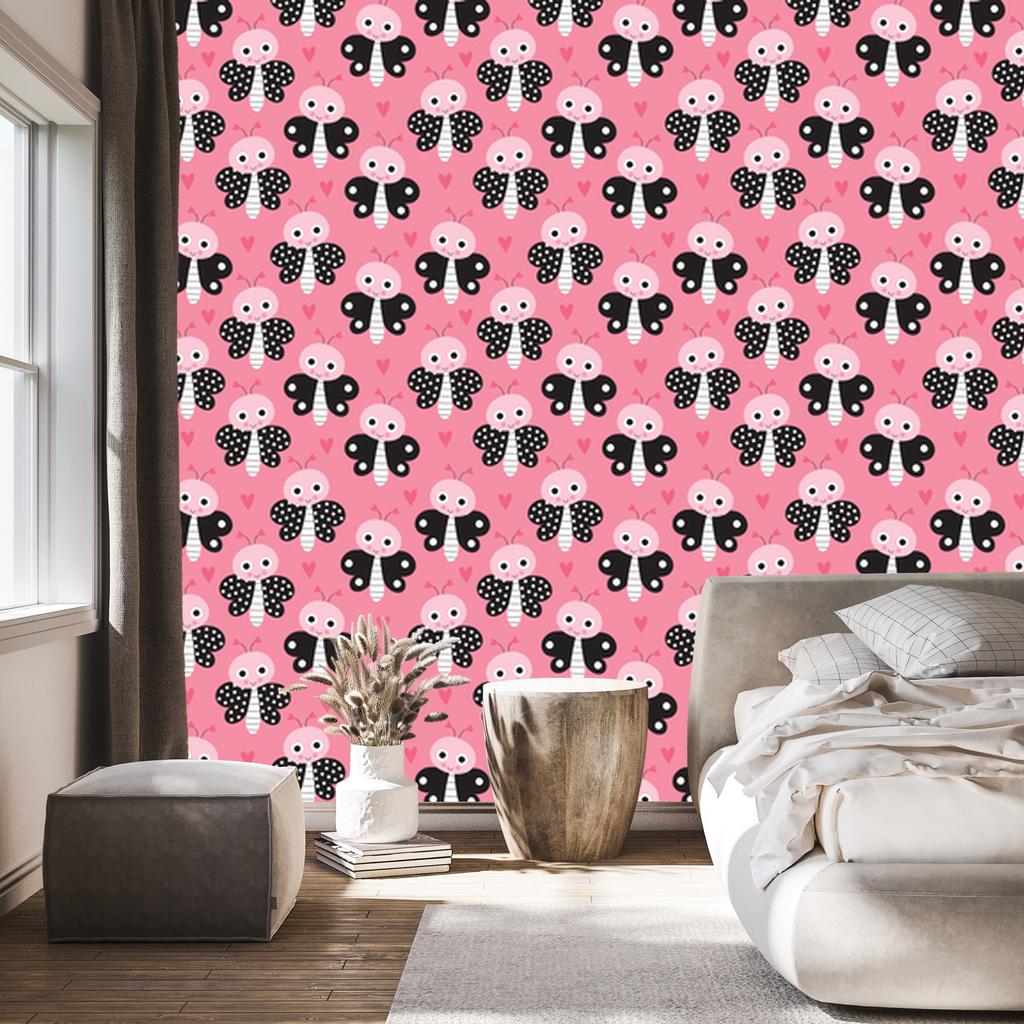 Butterflies and Hearts Wallpaper for Living Room and Bedroom 50x1000