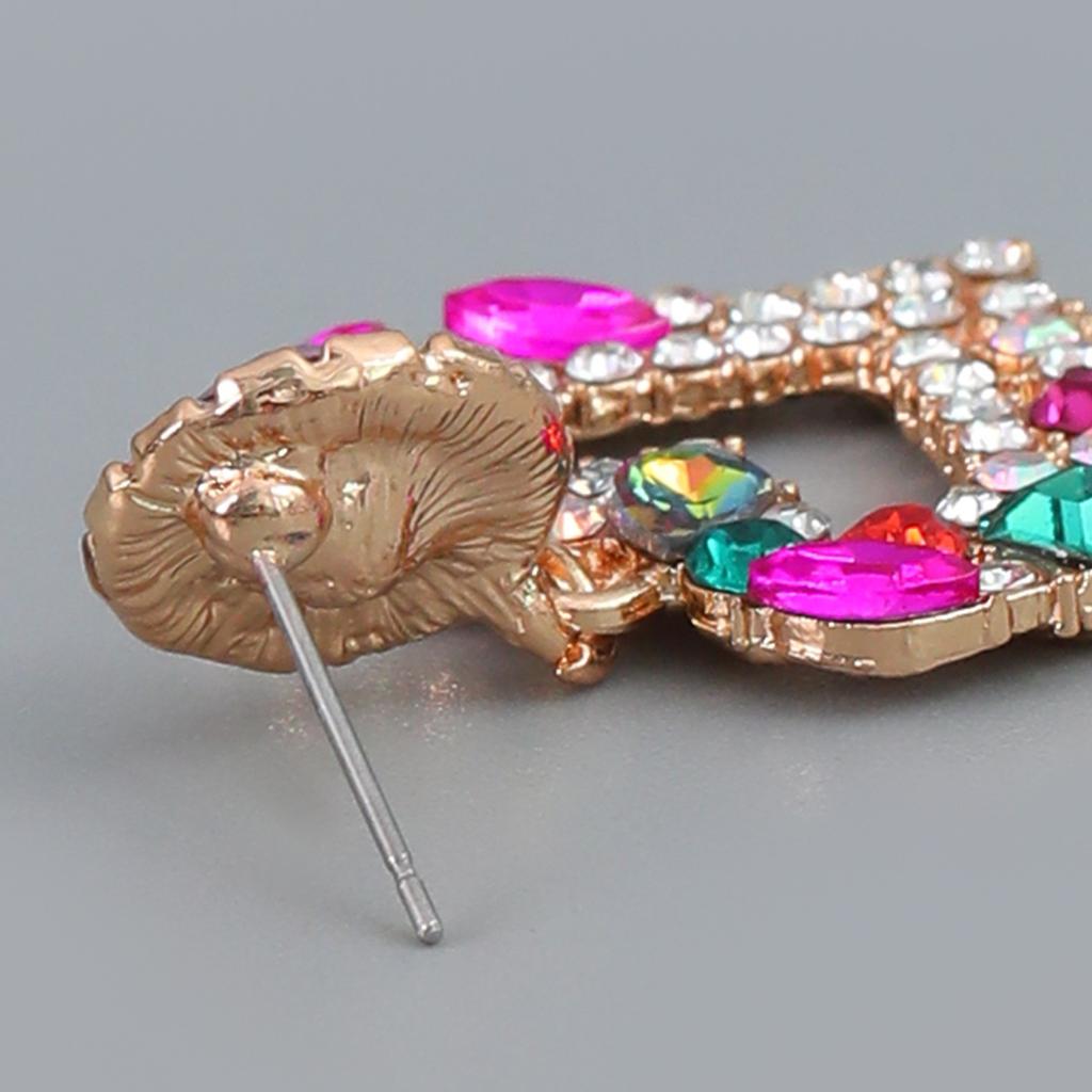 Pinkdudu Fashion 3 Color Rhinestone Heart Drop Earrings Romantic Luxury Multicolor Zircon Love Earring for Women Jewelry PD1323