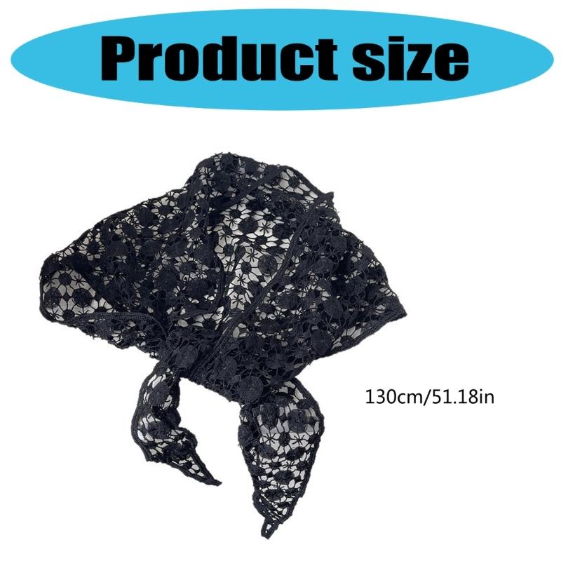 Ästhetischer Lochmuster-Schal Böhmischer Schal Kopfbedeckung Taillenschal Taschenband für Frauen Verschiedene Anlässe Beliebte Foto-Requisiten