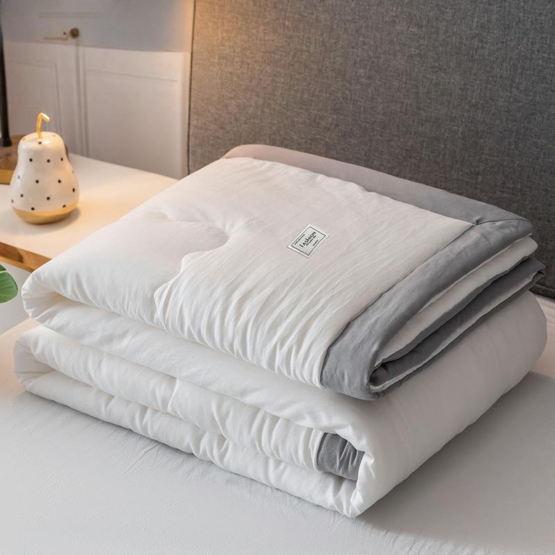 

Nordic Solid Color Thin Quilt for Summer 150X200Cm Soft Breathable Air Conditioning Blanket 1Pc Cooling Comforter for Bedroom 150x200cm Only quilt