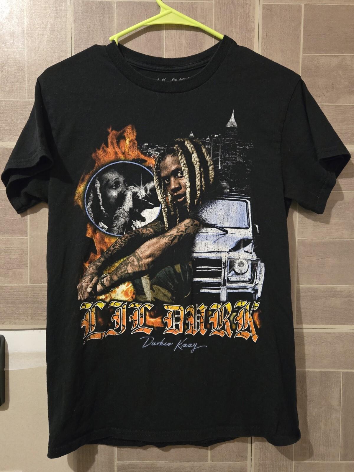 Lil Durk Adult Sz Small Rap Tee Black Graphic Logo Durkio Crazy Unisex T-Shirt S