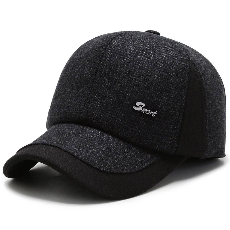 Hat For  Middle Aged And Elderly Woolen Old Man Hat Winter Warm Baeball Cap Ear Protection Dad Grandpa Dad Hat Adjustable