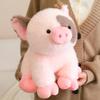 Sitzendes Sparschwein Puppe Plüschtier Flauschiges Cartoon Schwein Tier Plüschtier Gepunkt Rosa Weiß Braun Beruhigendes Geschenk