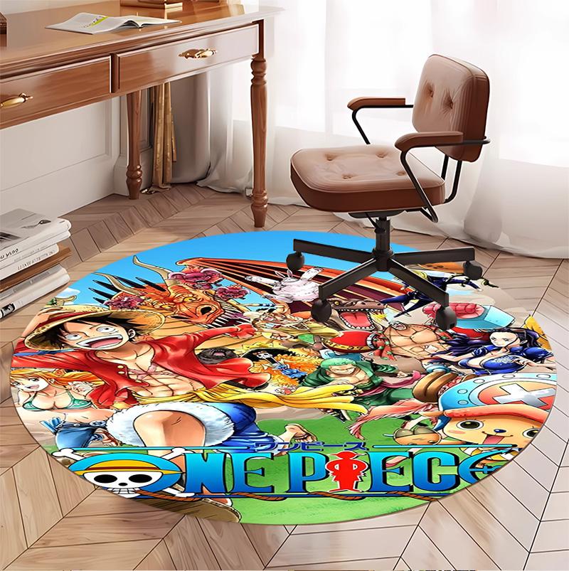 One Piece Pattern Round Rug, Indoor/Outdoor Mat, for Picnic, Gameroom, Bedroom, Office, Living Room, Home Decor Carpet, Birthday Gift