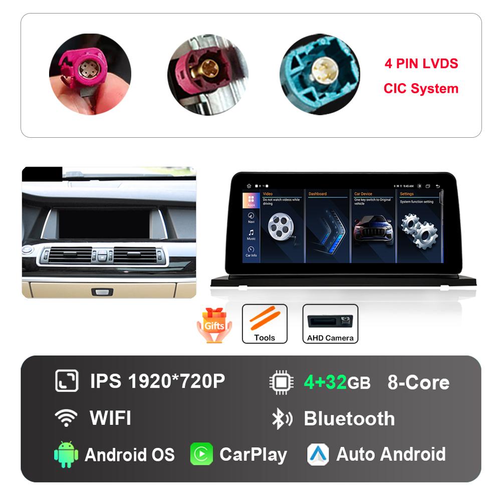 12.3 inch HD Touch Screen for BMW 5 Series F07 GT 2011 - 2017 CIC NBT System Android Car Radio Multimedia Player DSP Stereo GPS