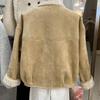 2025 Winter European Suede Lambswool Coat: Warm, Loose, Leather & Fur Blend Jacket