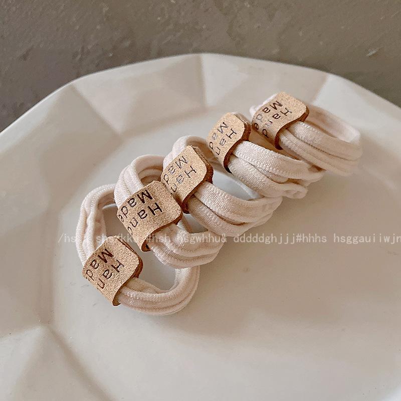 Black simple hair tie rope summer high elasticity durable rubber band low ponytail headband hair band headgear