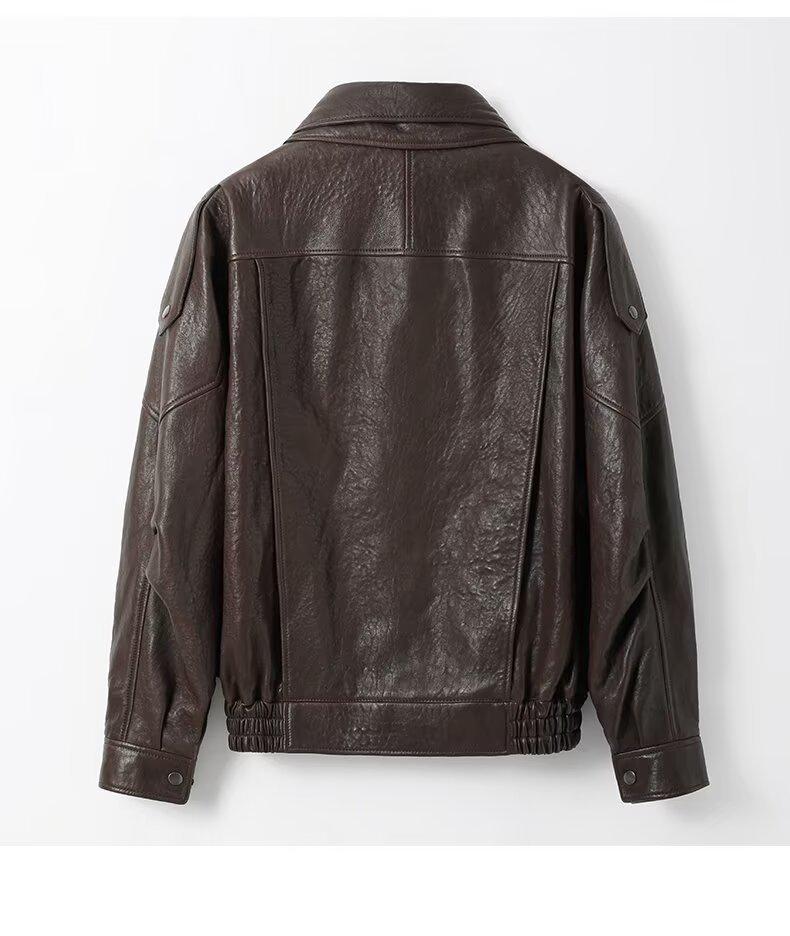 Herren Retro PU Leder Motorradjacke: Strapazierfähiger, trendiger Herbststil, lässig cooler Mantel.