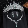 3 Piece Bridal Crown Jewelry Sets for Women Princess Tiaras Set Necklace Earrings Wedding Bride Jewelry Costume Accessories