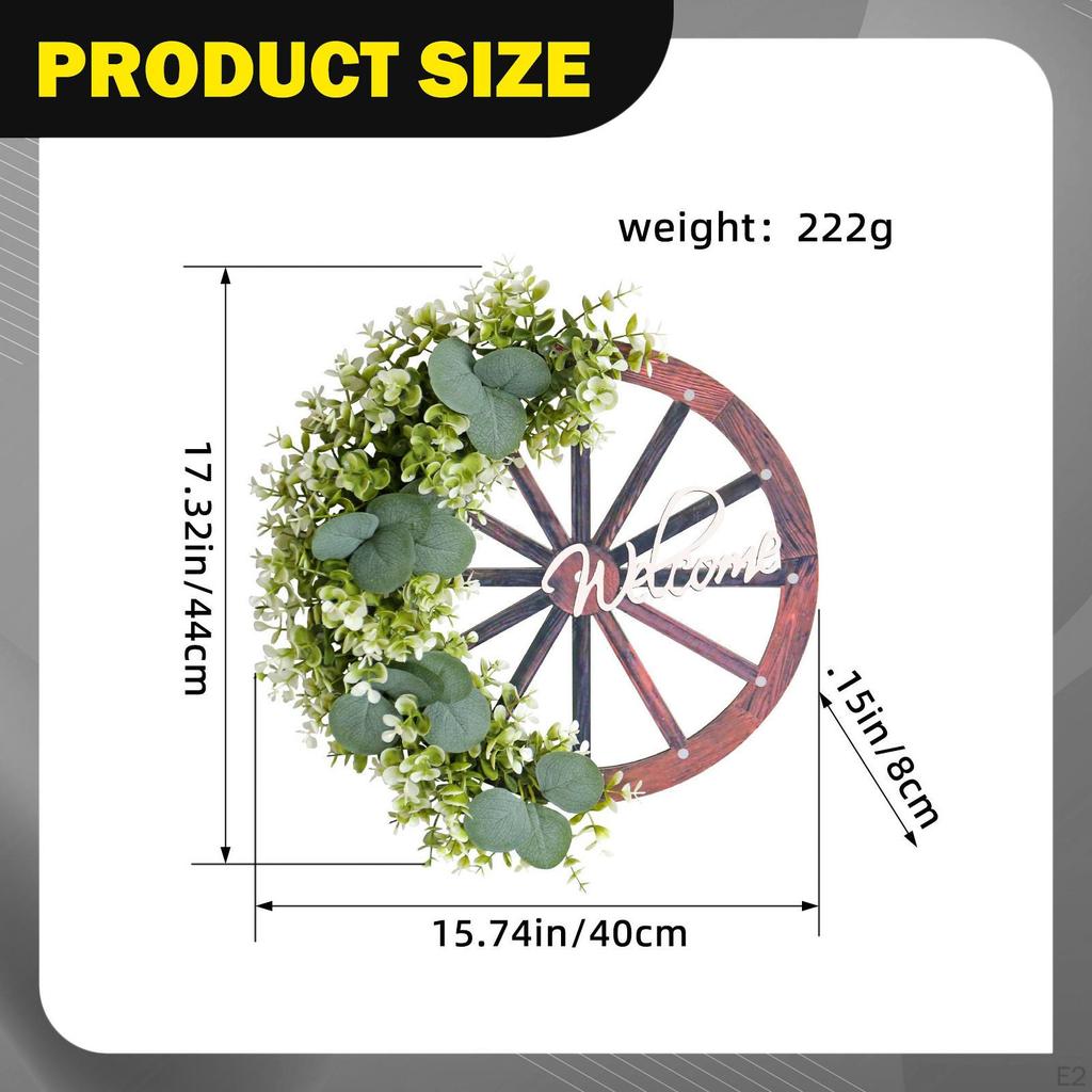 Wooden Roulette Wheel Wreath Front Door Housewarming Gift Lifelike Christmas Decoration for