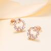 Elegant Rose Gold Leaf Garland Earrings, Silver Needle Fashion Jewelry For Women Fine Gift & Matching