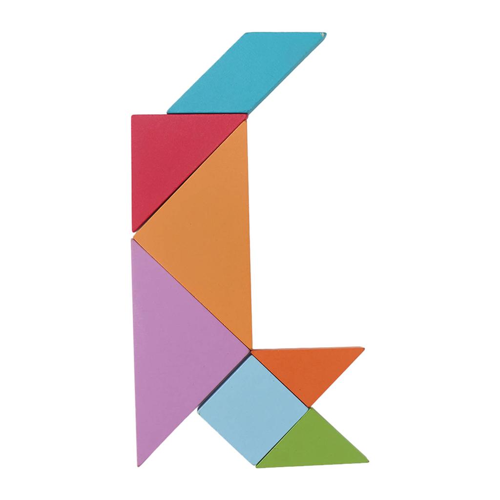 Magnetic Tangram Toys 7 Shapes Exercise Logical Thinking Bookclip Design Wooden Pattern Blocks Set