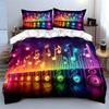 Dream Colorful Notes And Speakers Print Bedding Set 1 Duvet Cover 2 Pillowcases For Adult And Children Luxury Gift Full Size