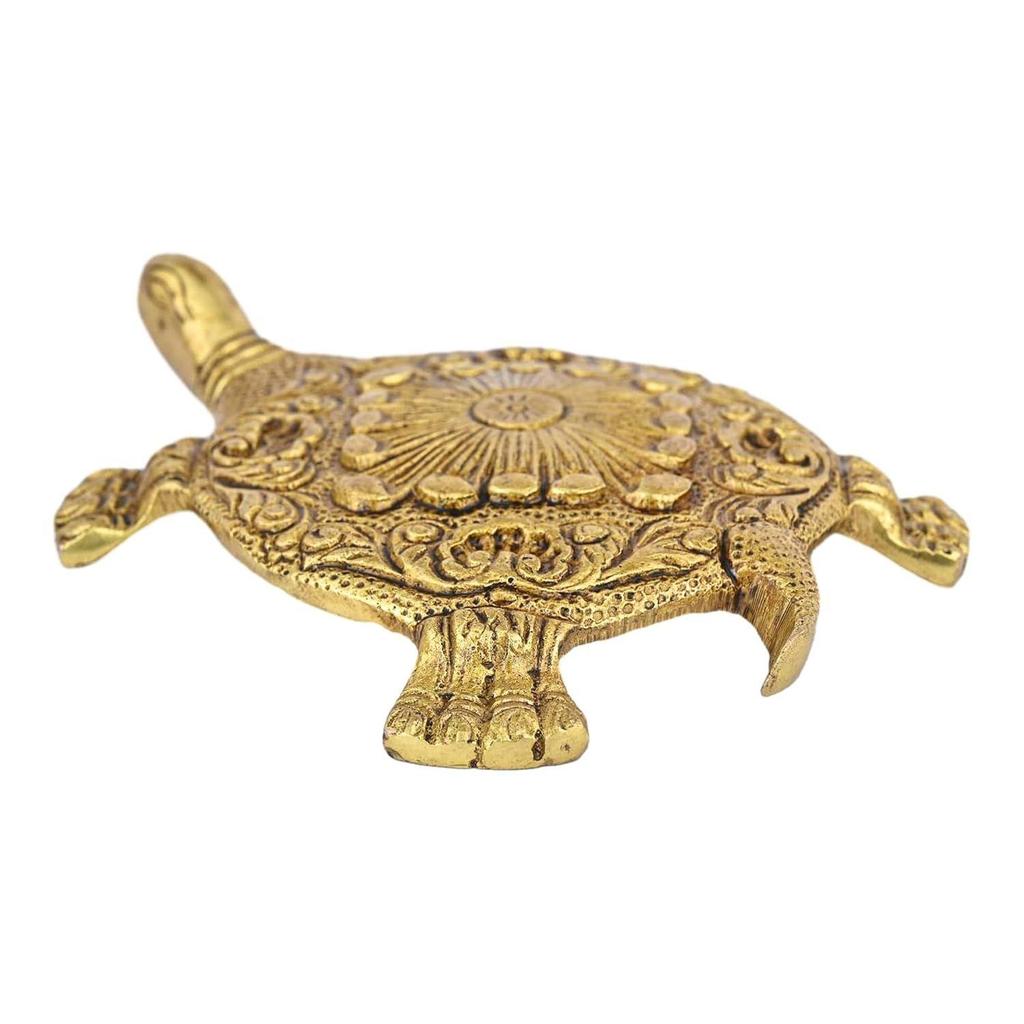 Antique Brass Turtle Showpiece for Good Luck, Prosperity & Vastu Positive Energy | Elegant Home, Office & Pooja Décor Gift