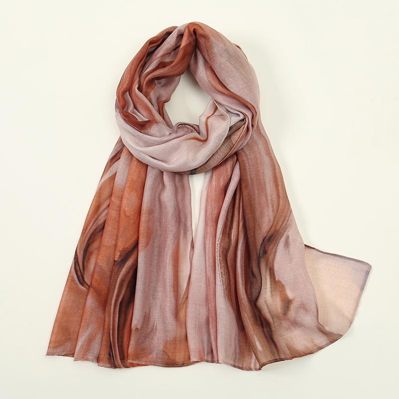 Bohemian Watercolor Print Hijab Women Soft Islam Ramadan Muslim Hijabs Foulard Shawl Wrap Turban Scarf Headscarf Outdoor Photo