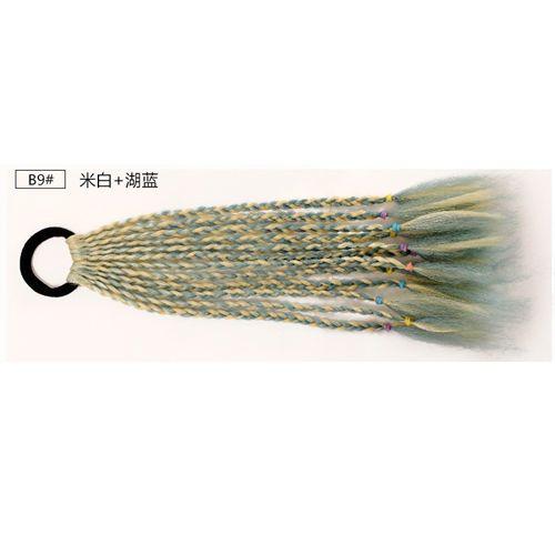 Children's Wig Dreadlocks Hair Accessories Bow Tie Style Colorful Braided Hair Ties Girls' Short Stage Cute Ombre Ponytail