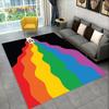 Illusion Regnbue Kromatisk Farge Områdeteppe, Teppe for Hjem Stue Soverom Sofa Dørmatte Dekor, barn Sklisikker Gulvmatte 3D