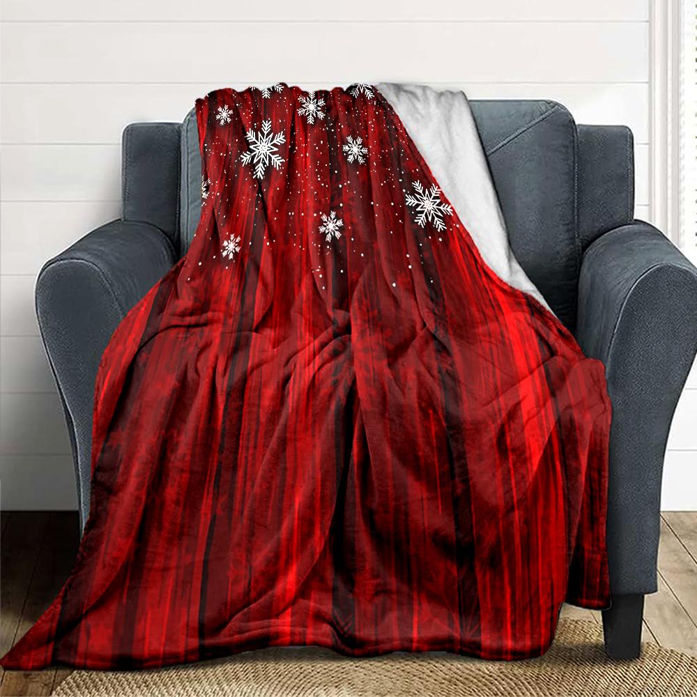1Pc Winter Snowflakes Blanket Soft Throw Blanket For Home Bedroom Bed Sofa Travel Office Solid Christmas Blanket