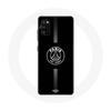 Schutzhülle - maniacase - Galaxy A41 - PSG Logo Jordan - Grau auf schwarzem Grund - Flexibel
