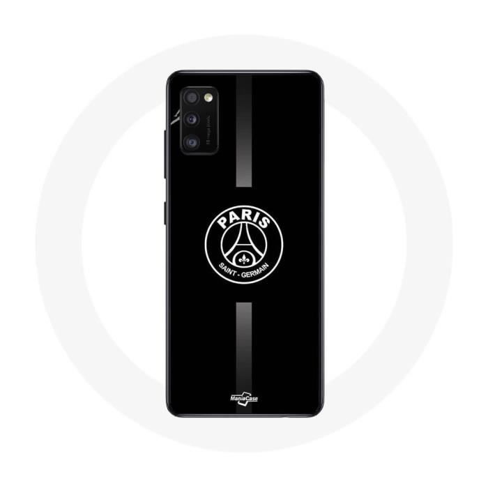 Schutzhülle - maniacase - Galaxy A41 - PSG Logo Jordan - Grau auf schwarzem Grund - Flexibel