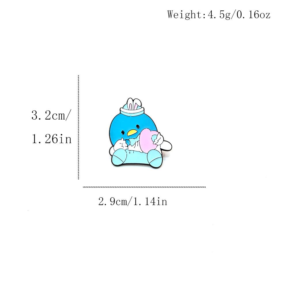 European & American Cartoon Brooch: Cinnamoroll, Pochacco, Kuromi, Hello Kitty with Green Plant Imitation Enamel Alloy Badge