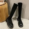 Elastic thin boots thick-soled suede long boots over the knee boots children's new popular autumn and winter velvet high boots