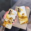 golden galloping horse For Samsung A 01 52S A04 A05S A10 A12 A13 22 23 24 36 42 M02 Note 10 20Ultra 8 9 Golden glass phone case