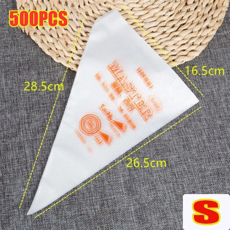 100-500PCS Thick Disposable Pastry Bags Cookies Icing Bag DIY Cake Cream Decoration Piping Bag Baking Supplies Pastry Sleeves