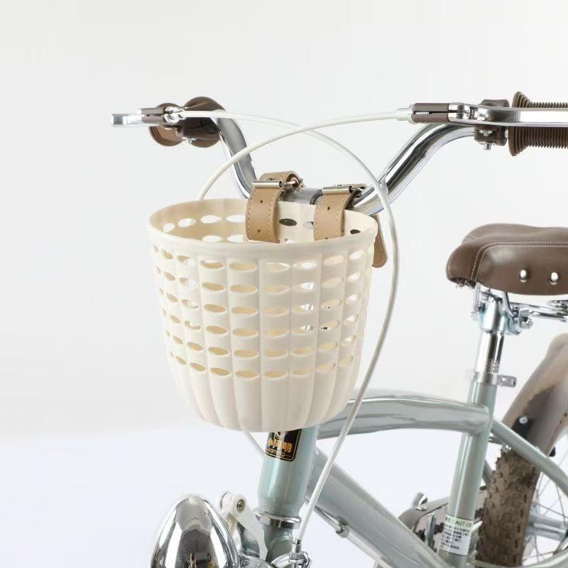 Kids Bike Basket Durable Storage Basket With Adjustable Pu Straps Handlebar Basket For Children Girls Outdoor Biking Toddlers