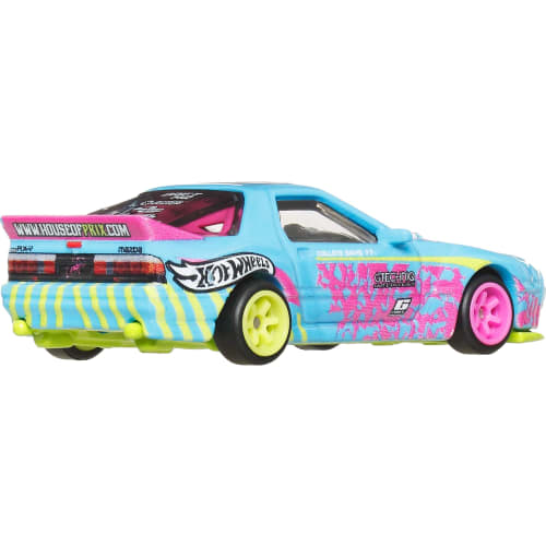 Hot Wheels Car Culture Silhouette Mazda RX-7 FC Pandem Vehicle Toy Miniature Car for Ages 3 and Up, Blue, JBK60