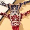 Butterfly Lace Thong for Women Low Waist G-String Transparent Mesh Panties Sexy Embroidered Briefs Adjustable Waist Culotte Femm