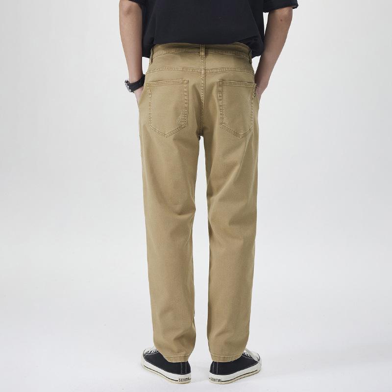 Straight casual pants men's twill loose fashion khaki pants men's American high street vibe drape trousers men