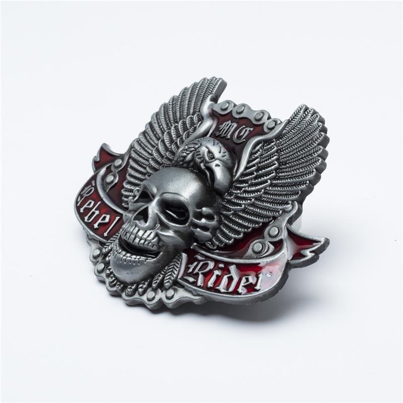 Hebilla de Cinturón Occidental de Águila Calavera, Moderna Lisa de 3,8 cm para Jóvenes